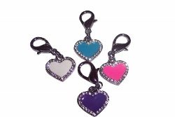 Enamel Heart Rhinestone Pendant-