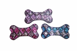 Checked Rhinestone Bone 10mm-