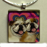 Bull Dog Glass Pendant-