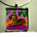 Daschund Glass Pendant-