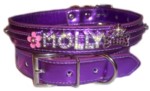 Metallic Purple Collar LG XL XXL-Metallic Turquoise dog collars, wholesael rhinestone collars, cat collars, pet, puppy.