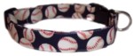 Mopsy-Baseball Dog Collar, Sports Pet Collar, Custom made dog collars, quick release dog collars, metal buckle dog collars, wholesale fabric dog collars, little dog collars