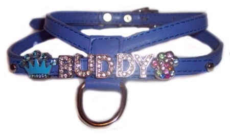 Blue Harness XXS XS SMALL-blue dog harness + free leash, rhinestone puppy harness, xxs dog harnesses, wholesale blue dog harnesses, doggie bling harnesses