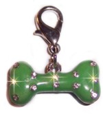 Green Enamel Bone Pendant-