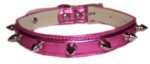 Metallic Hot Pink Spiked Collar XS-