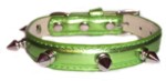 Metallic Lime Green Spiked Collar XS-