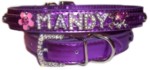 Metallic Purple Collar Medium 3/4"-Metallic Purple dog collar, rhinestone buckle dog collar, metallic purple bling collars