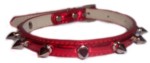 Metallic Red Spikes Collar SMALL-