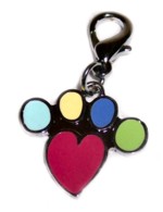 Multi Colored Paws Pendant Charm-