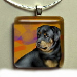 Rottweiler Glass Pendant-
